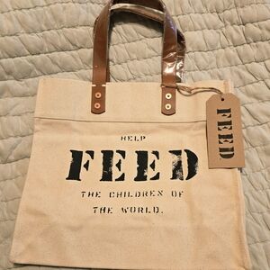Feed Canvas Tote Bag - Natural and Brown